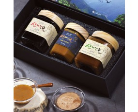 [선물세트]토종잡화꿀 500g / 계피꿀 500g / 로얄킹 3종 선물세트