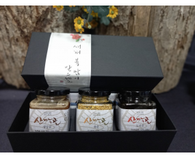 [설 선물세트]토종꿀250g/ 화분250g /생강꿀250g 3종 선물세트